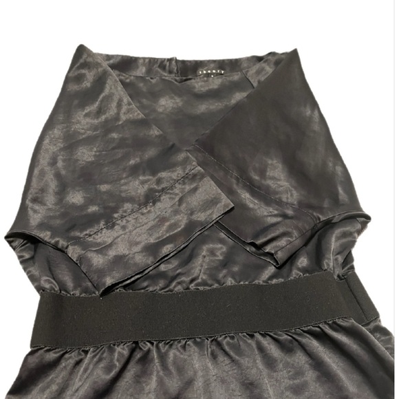Theory Black Short Sleeve Satin Blouse- Small - Picture 3 of 6
